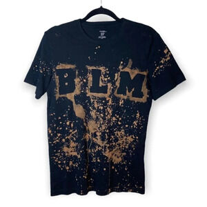 George Black Short Sleeve Bleached Tie  Dye BLM Tee Shirt